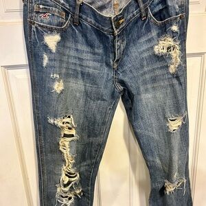Vintage Distressed Hollister Co Blue Jeans size 7